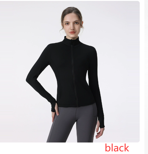 Women's Long Sleeve Zip Sports Jacket for Yoga & Running
