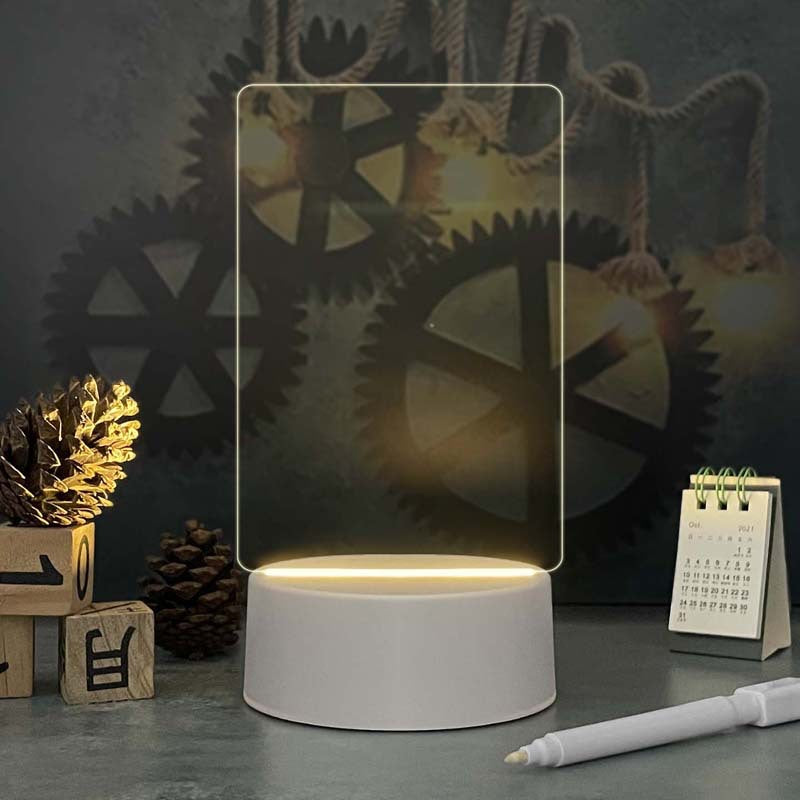 Acrylic Calendar Memo Board with LED Night Light