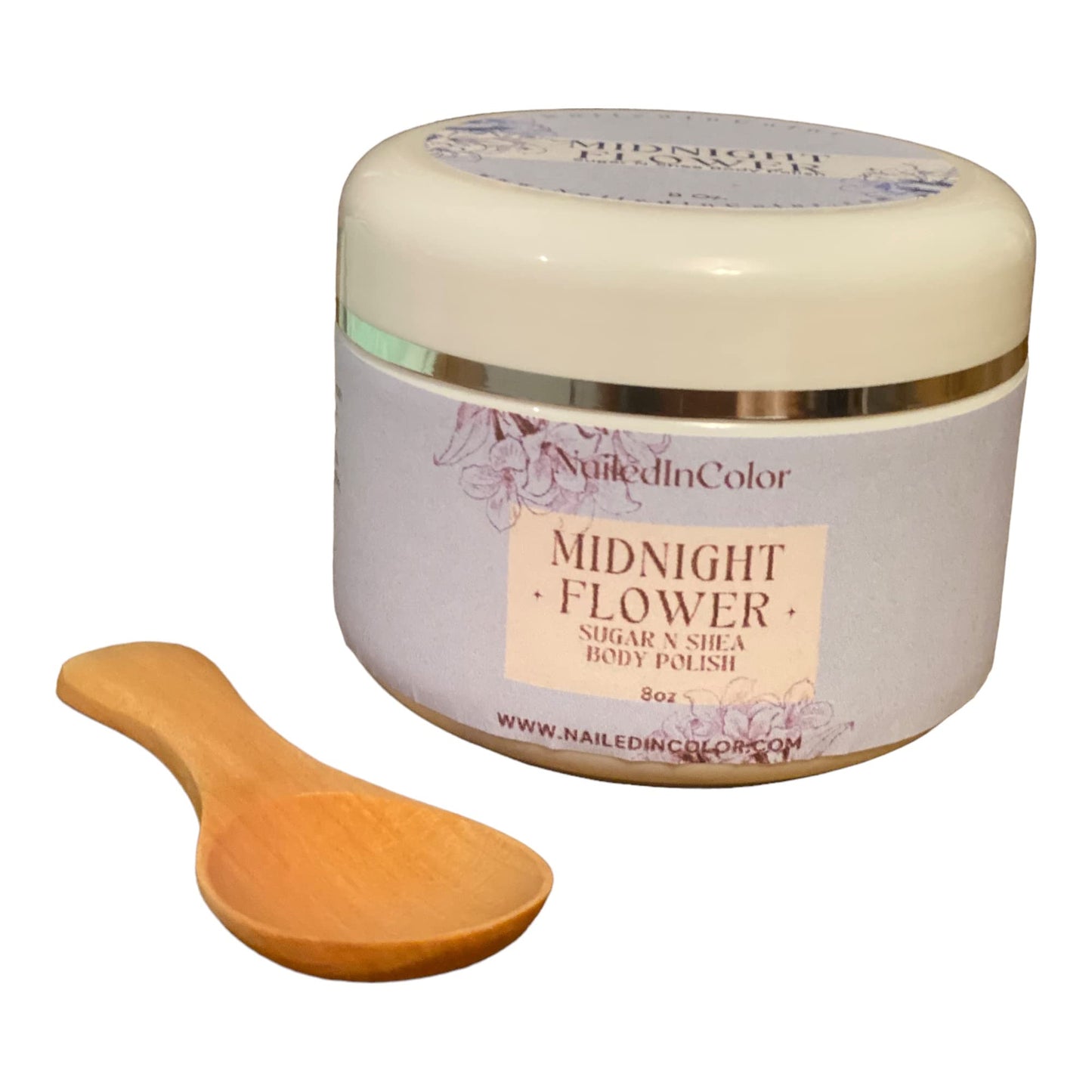 Midnight Flower- Sugar N Shea Body Scrub- Womens Sugar Scrub-Scented Body Scrub- Shea Body Scrub-Shwer Scrub