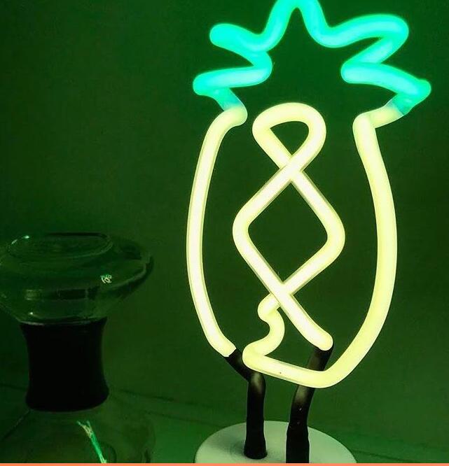 LED Pineapple And Cactus Table Lamp