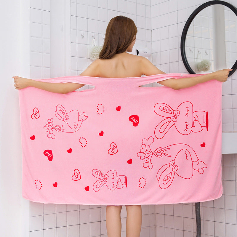 Cartoon Microfiber Bath Towel for Women
