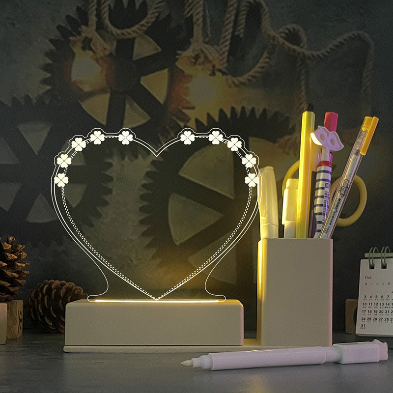 Acrylic Calendar Memo Board with LED Night Light